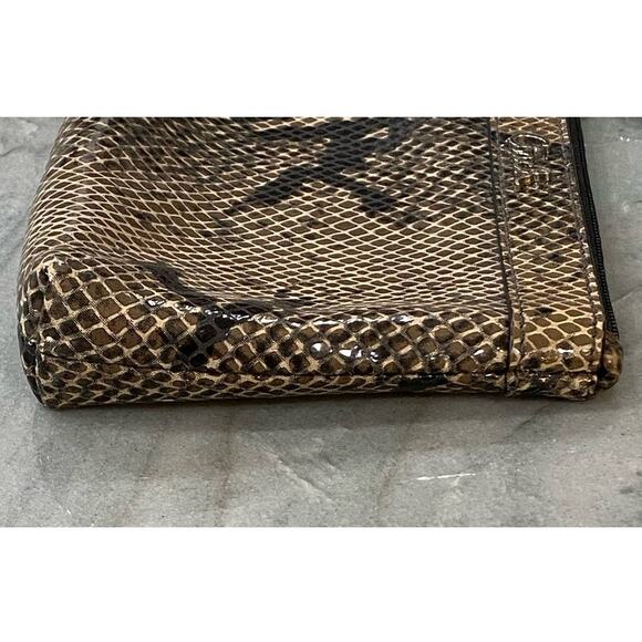 Coach Soho Embossed Exotic Madison Wristlet Leather Black And Tan - Picture 6 of 9